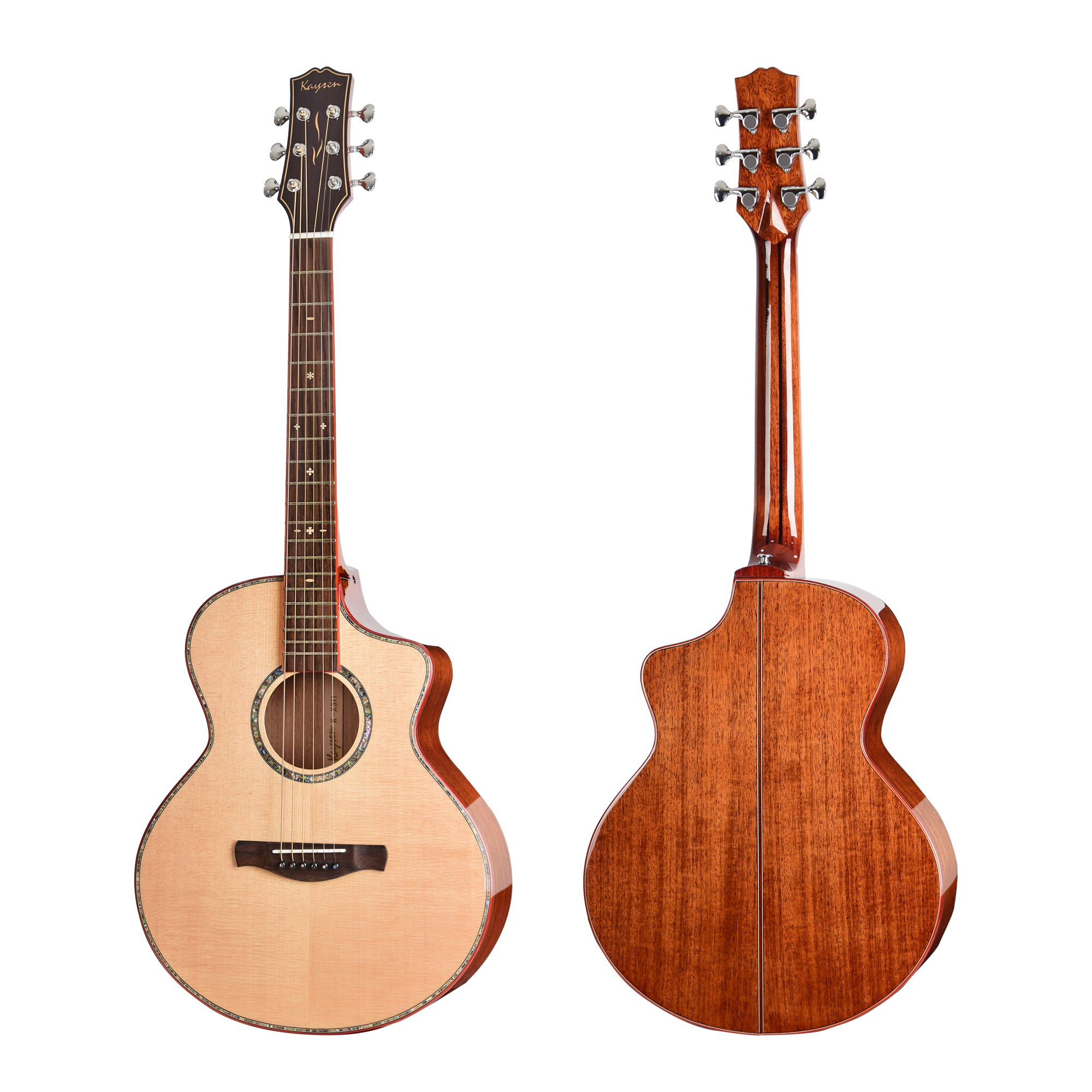 גיטרה אקוסטית מוגברת עץ מלא עם אפקטים Electric Acoustic guitar solid wood