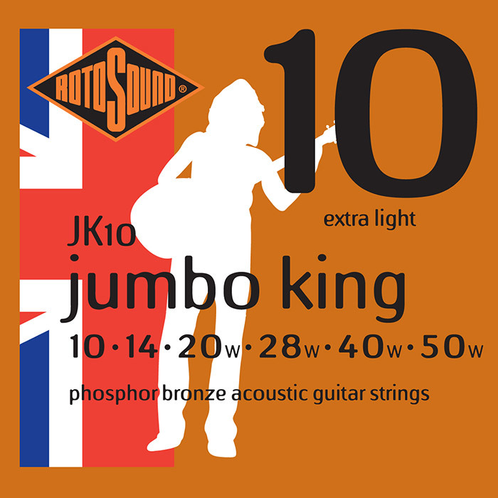 סט מיתרים 0.10 לגיטרה אקוסטית ROTOSOUND JK10