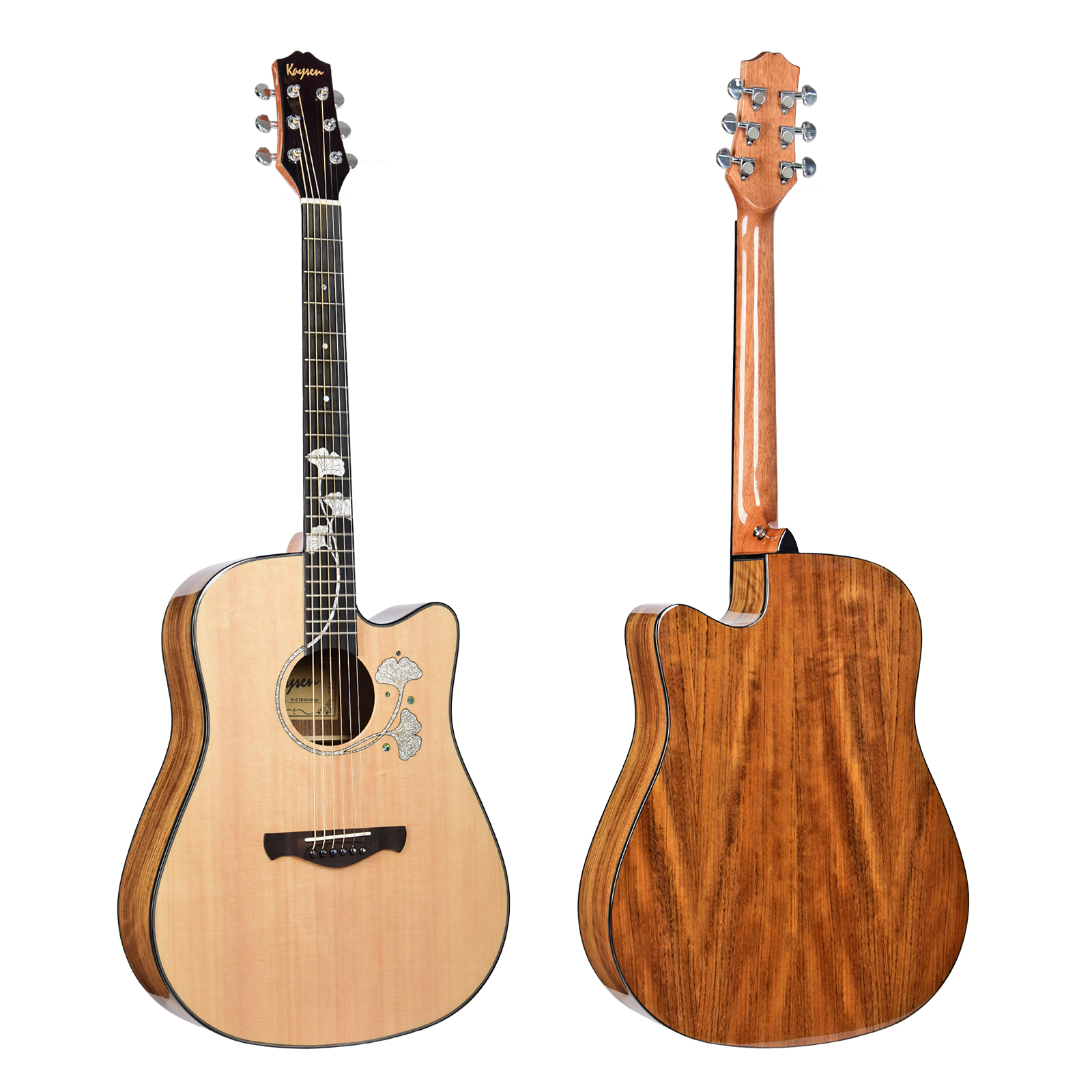 גיטרה אקוסטית מוגברת K-c18 Acoustic guitar solid wood top