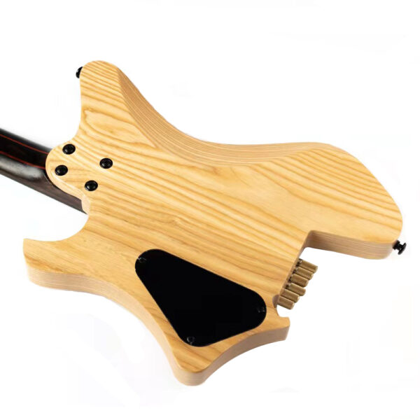 Eart Guitars, GW2-Pro, Roasted Ash Body Headless 3-Way Switch,1 Tone,1 Volume Electric Guitar, Natural