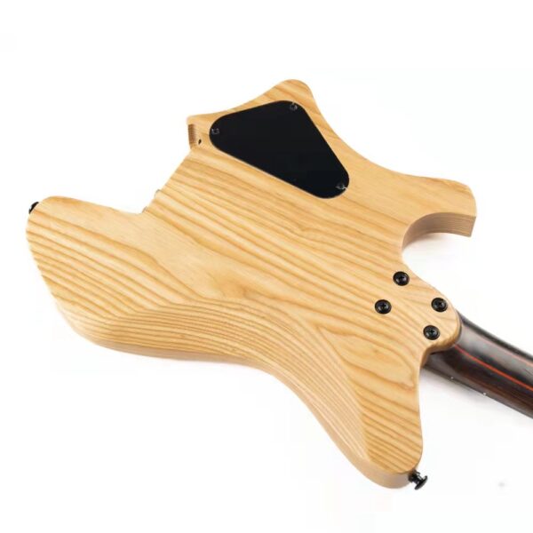 Eart Guitars, GW2-Pro, Roasted Ash Body Headless 3-Way Switch,1 Tone,1 Volume Electric Guitar, Natural