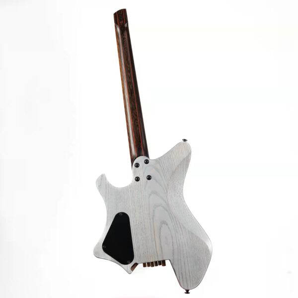 Eart Guitars, GW2-Pro, Roasted Ash Body Wenge Neck Headless Electric Guitar, Trans White