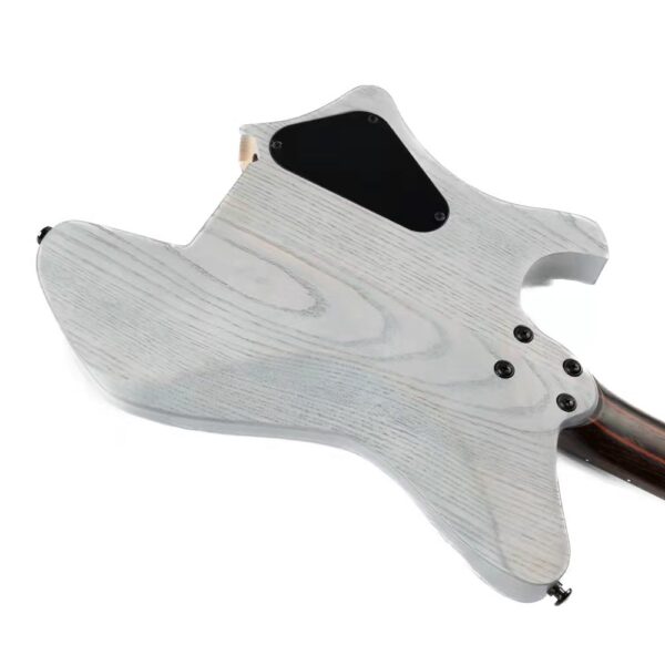 Eart Guitars, GW2-Pro, Roasted Ash Body Wenge Neck Headless Electric Guitar, Trans White