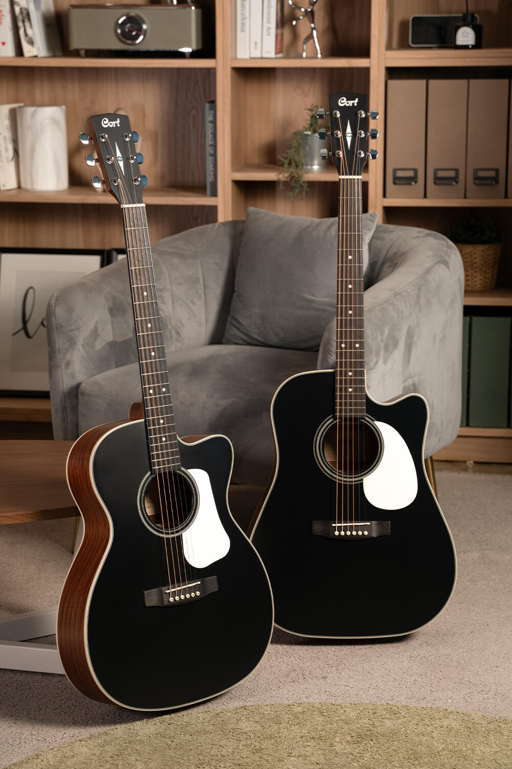 גיטרה אקוסטית מוגברת שחורה CORT L100-OCF-CED BKS CEDAR TOP CUTAWAY – תמונה 4