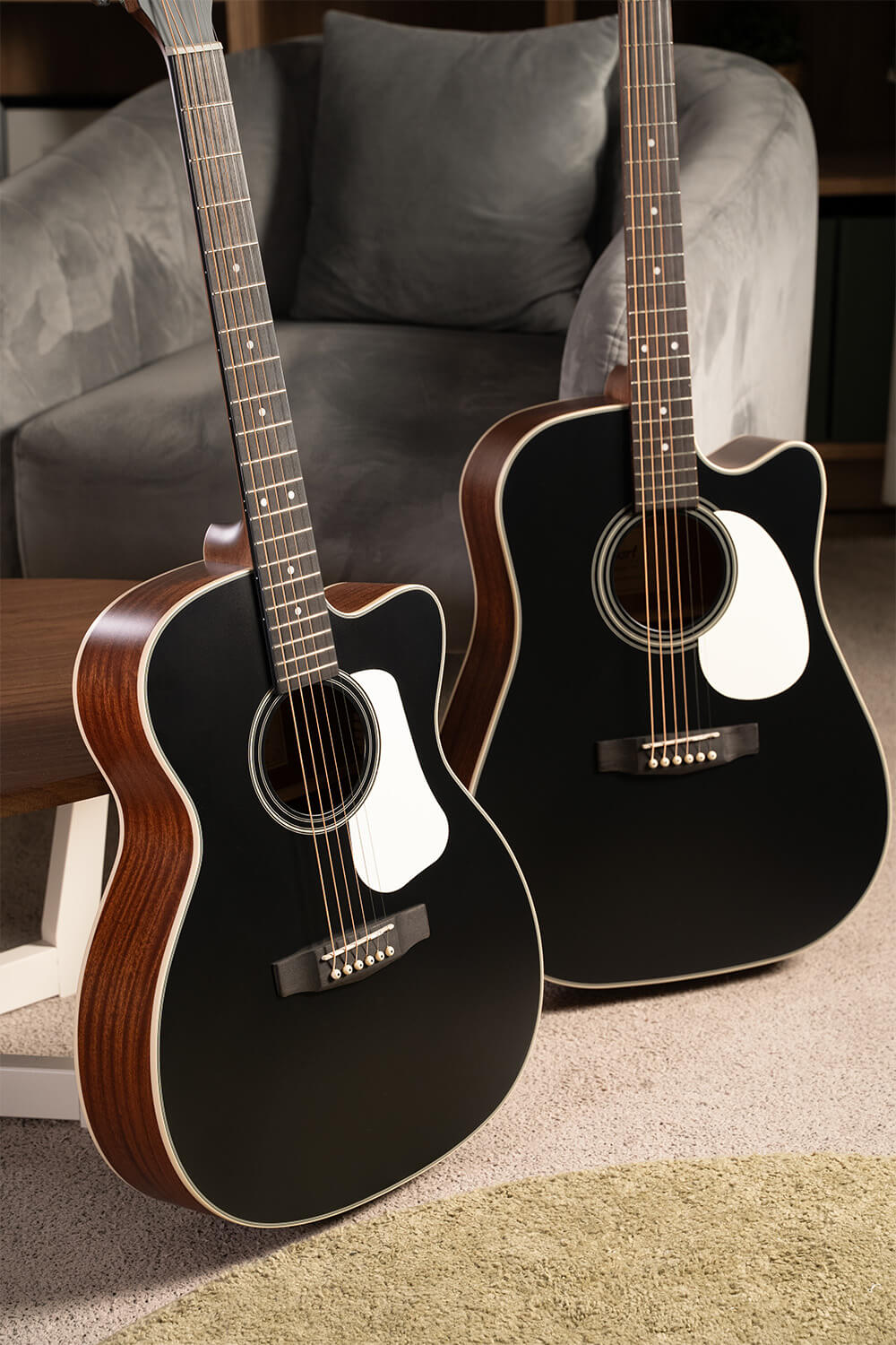 גיטרה אקוסטית מוגברת שחורה CORT L100-OCF-CED BKS CEDAR TOP CUTAWAY – תמונה 5