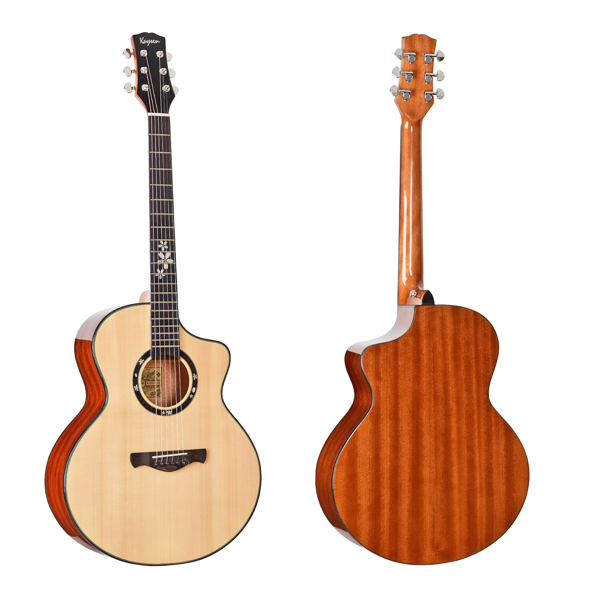 גיטרה אקוסטית מוגברת K-c17B N Acoustic guitar solid wood top